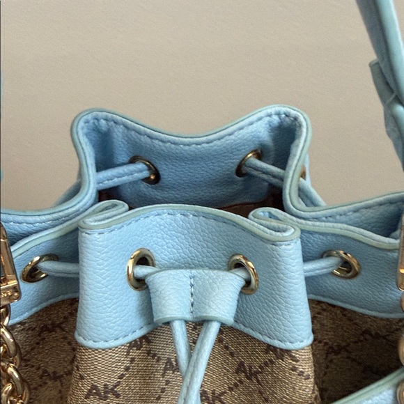 Anne Klein Light Blue and Tan Mini Bag - Picture 8 of 13